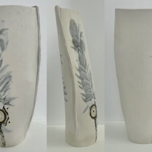 Mottlecah vase (underglaze on porcelain) view from 3 sides